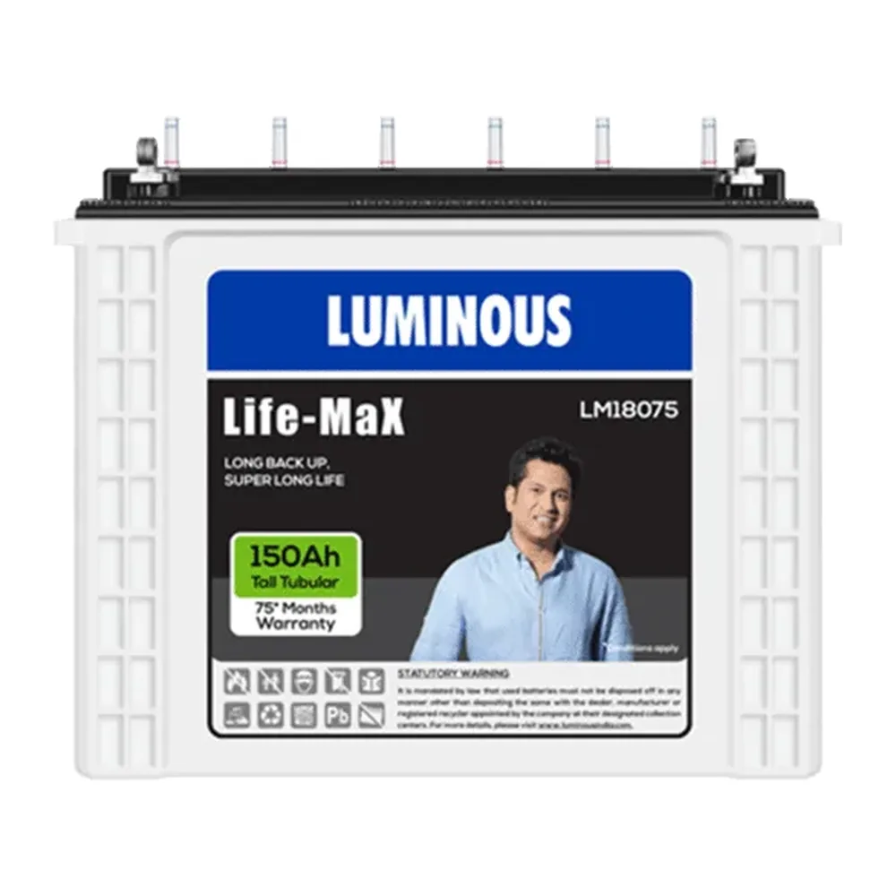 LUMINOUS LIFE MAX LM18075 - 150AH TALL TUBULAR BATTERY
