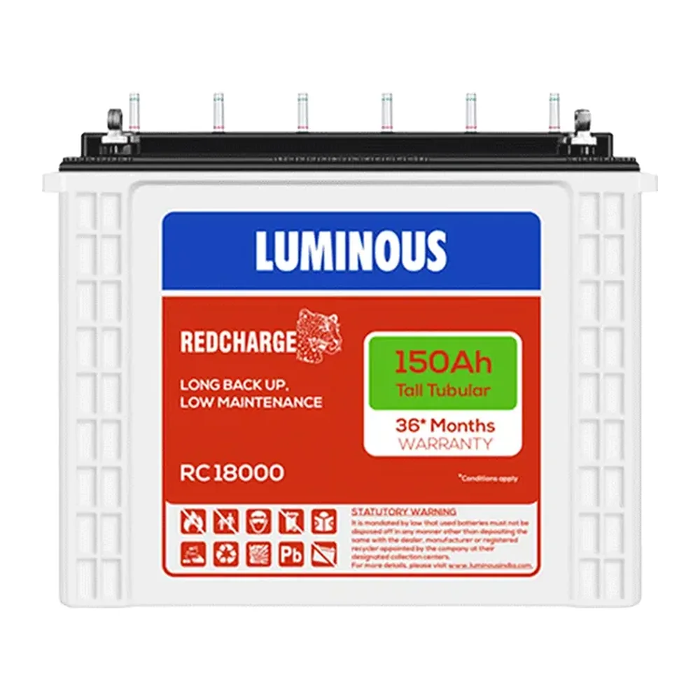 LUMINOUS RED CHARGE 18000 - 150AH TALL TUBULAR BATTERY