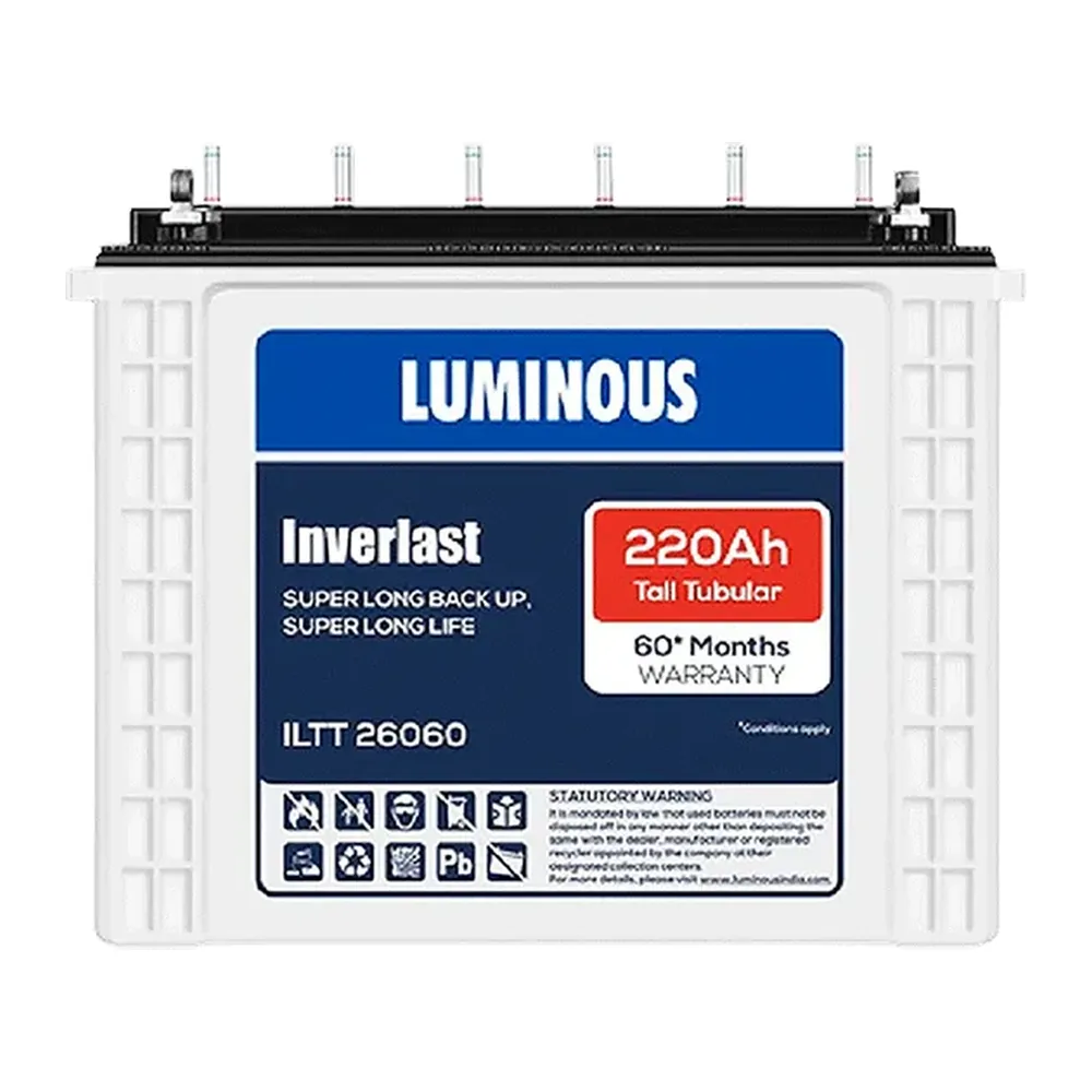 LUMINOUS ILTT 26060 - 220AH TALL TUBULAR BATTERY